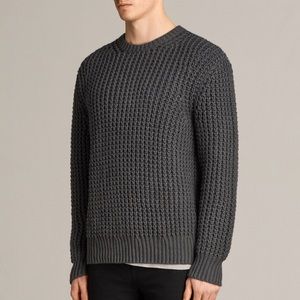 Brand New All Saint Waffle Sweater Charcoal Grey